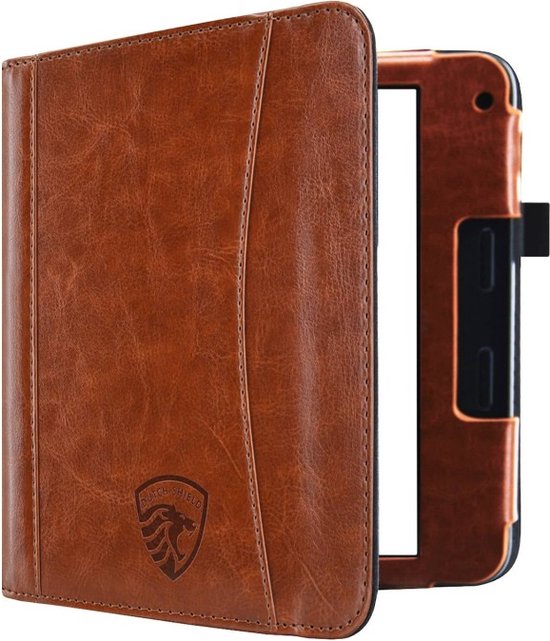 Hoesje Geschikt voor Tolino Vision 6 Sleepcover Luxe Hoes Cognac Bruin van Hoesje 