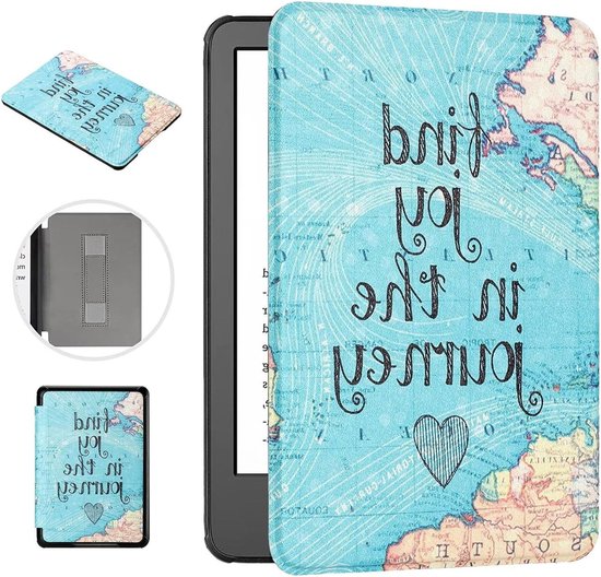 Hoesje voor 6.8" Kindle Paperwhite 11e Generatie - Kunstlederen Hoes met Handriem - Automatisch Wekken/Slaap - Voor Kindle Paperwhite 2021 - M2L3EK/M2L4EK van Hoesje 