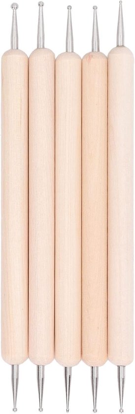 Houten Handgreep Tracing Stylus met RVS Dubbele Punt voor Kunstprojecten en Creatieve Toepassingen