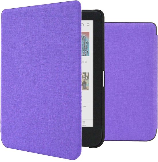 imoshion E-reader Hoesje - Geschikt voor Kobo Clara BW, Kobo Clara Colour - Canvas Sleepcover Bookcase - Paars van iMoshion