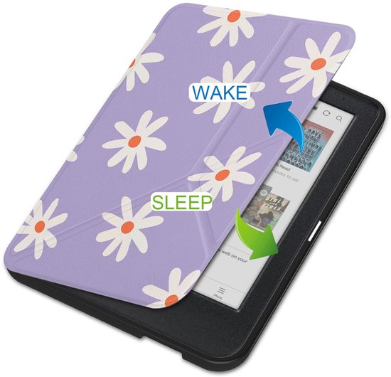 imoshion E-reader Hoesje - Geschikt voor Kobo Clara BW, Kobo Clara Colour - Design Origami Bookcase - Flowers Distance van iMoshion