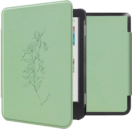 imoshion E-reader Hoesje - Geschikt voor Kobo Clara BW, Kobo Clara Colour - Design Sleepcover Bookcase - Floral Green van iMoshion