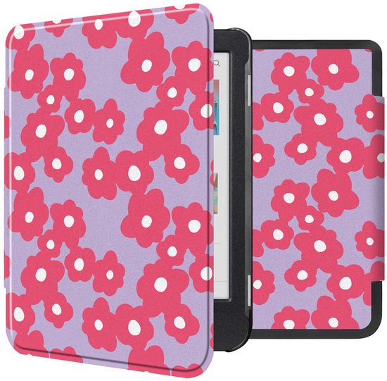 imoshion E-reader Hoesje - Geschikt voor Kobo Clara Colour, Kobo Clara BW - Design Sleepcover Bookcase - Dusty Rose Blossom van iMoshion