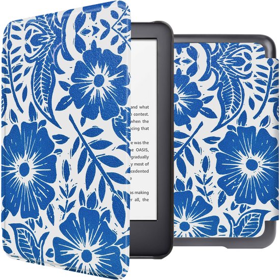 iMoshion Ereader Cover / Hoesje Geschikt voor Amazon Kindle (2022) 11th gen - iMoshion Design Sleepcover Bookcase zonder stand - / Flower Tile van iMoshion
