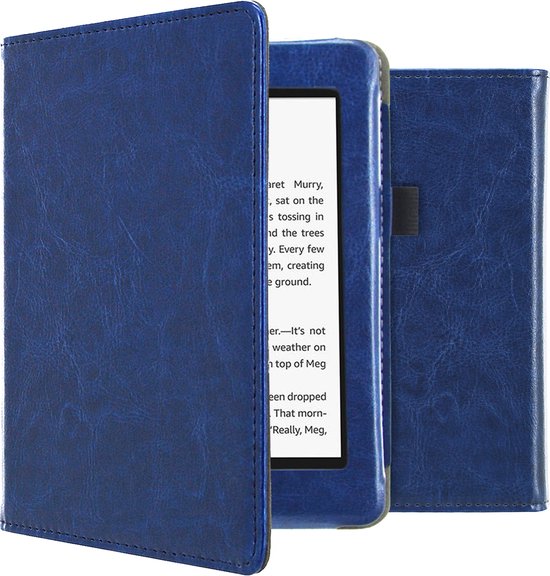 iMoshion Ereader Cover / Hoesje Geschikt voor Amazon Kindle Paperwhite 4 - iMoshion Vegan Leather Bookcase - Donkerblauw van iMoshion