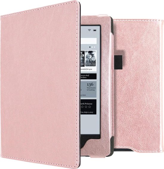 iMoshion Ereader Cover / Hoesje Geschikt voor Kobo Aura H2O - iMoshion Vegan Leather Bookcase - Rosé goud van iMoshion