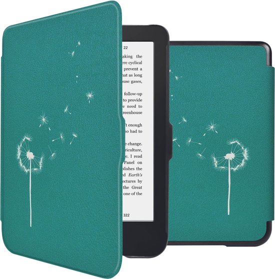 iMoshion Ereader Cover / Hoesje Geschikt voor Kobo Clara 2E / Tolino Shine 4 - iMoshion Design Sleepcover Bookcase zonder stand - Green Dandelion van iMoshion