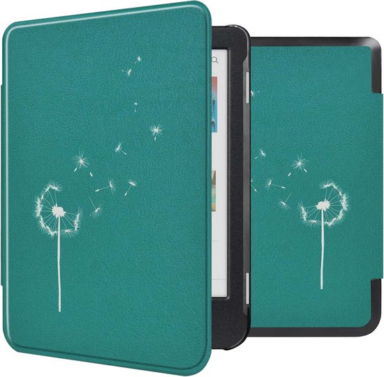 imoshion Ereader Cover / Hoesje Geschikt voor Kobo Clara BW / Kobo Clara Colour - imoshion Design Sleepcover Bookcase zonder stand - / Green Dandelion van iMoshion