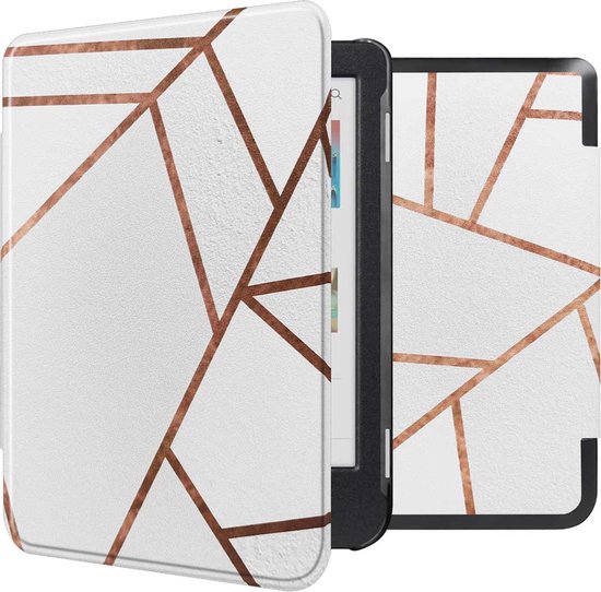imoshion Ereader Cover / Hoesje Geschikt voor Kobo Clara BW / Kobo Clara Colour - imoshion Design Sleepcover Bookcase zonder stand - / White Graphic van iMoshion