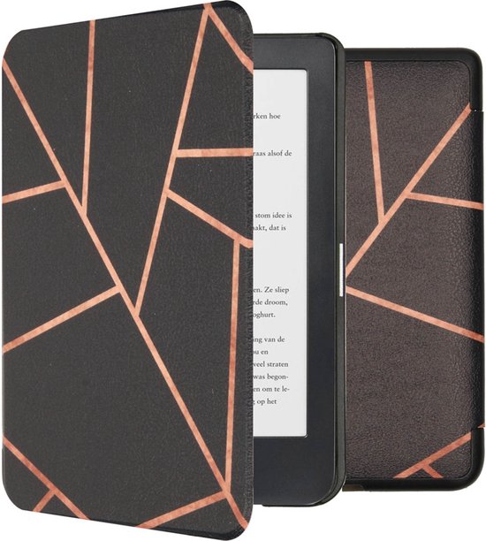 imoshion Ereader Cover / Hoesje Geschikt voor Kobo Clara BW / Kobo Clara Colour - imoshion Design Sleepcover Bookcase zonder stand - Zwart / Black Graphic van iMoshion