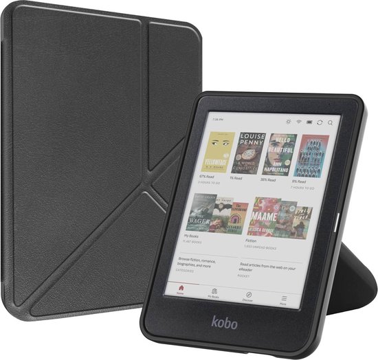 imoshion Ereader Cover / Hoesje Geschikt voor Kobo Clara BW / Kobo Clara Colour - imoshion Origami Bookcase e-reader - Zwart van iMoshion