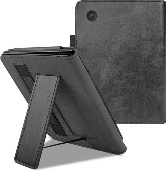 imoshion Ereader Cover / Hoesje Geschikt voor Kobo Clara BW / Kobo Clara Colour - imoshion Stand Bookcase Sleepcover met strap - Zwart van iMoshion