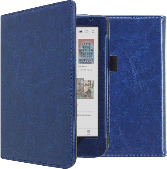 imoshion Ereader Cover / Hoesje Geschikt voor Kobo Clara BW / Kobo Clara Colour - imoshion Vegan Leather Bookcase - Donkerblauw van iMoshion