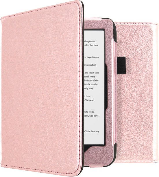 imoshion Ereader Cover / Hoesje Geschikt voor Kobo Clara HD - imoshion Vegan Leather Bookcase - Rosé goud / Rosé Goud van iMoshion