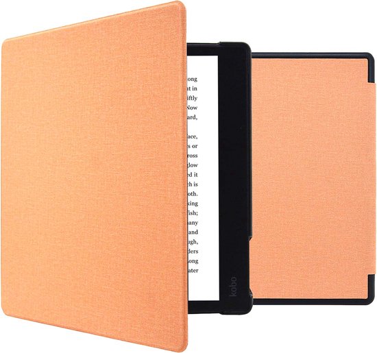 iMoshion Ereader Cover / Hoesje Geschikt voor Kobo Elipsa 2E - iMoshion Canvas Sleepcover Bookcase met stand - Oranje / Peach van iMoshion