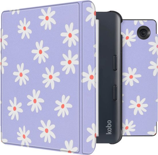 iMoshion Ereader Cover / Hoesje Geschikt voor Kobo Libra Colour - iMoshion Design Slim Hard Case Sleepcover Bookcase met stand - / Flowers Distance van iMoshion