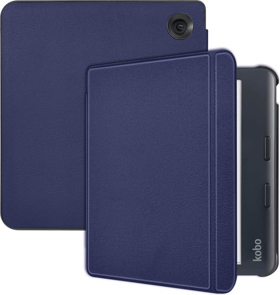 iMoshion Ereader Cover / Hoesje Geschikt voor Kobo Libra Colour - iMoshion Slim Hardcase Sleepcover Bookcase met stand - Donkerblauw van iMoshion