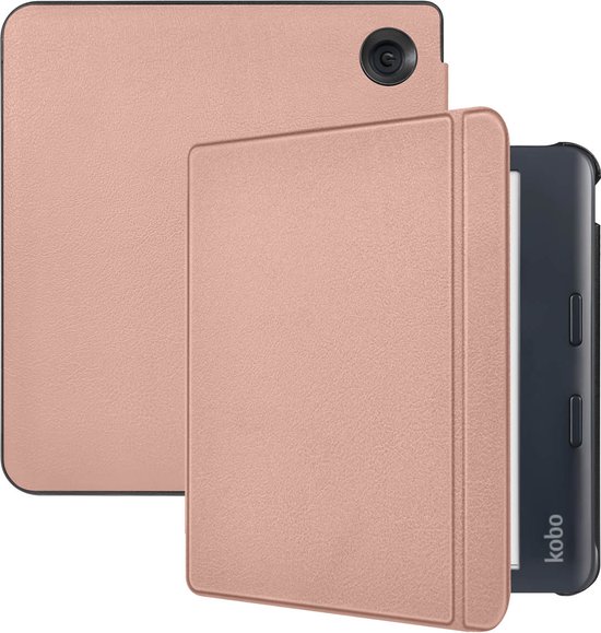 imoshion Ereader Cover / Hoesje Geschikt voor Kobo Libra Colour - imoshion Slim Hardcase Sleepcover Bookcase met stand - Rosé goud van iMoshion