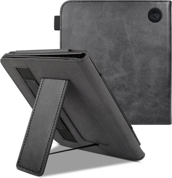 imoshion Ereader Cover / Hoesje Geschikt voor Kobo Libra Colour - imoshion Stand Bookcase Sleepcover met strap - Zwart van iMoshion