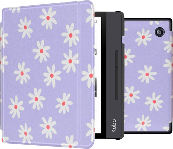 iMoshion Ereader Cover / Hoesje Geschikt voor Kobo Libra H2O - iMoshion Design Slim Hard Case Sleepcover Bookcase met stand - / Flowers Distance van iMoshion