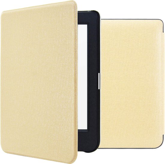 iMoshion Ereader Cover / Hoesje Geschikt voor Kobo Nia - iMoshion Canvas Sleepcover Bookcase zonder stand - Goud / Glitter Goud van iMoshion