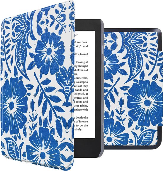 iMoshion Ereader Cover / Hoesje Geschikt voor Kobo Nia - iMoshion Design Sleepcover Bookcase zonder stand - / Flower Tile van iMoshion