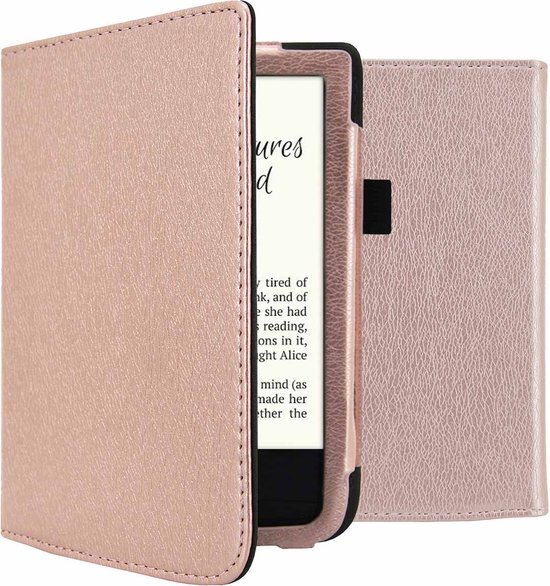 imoshion Ereader Cover / Hoesje Geschikt voor Pocketbook HD 3 / Vivlio Lux 5 / Pocketbook Basic Lux 4 / Pocketbook Touch Lux 5 - imoshion Vegan Leather Bookcase - Rosé goud van iMoshion