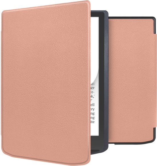 imoshion Ereader Cover / Hoesje Geschikt voor Pocketbook InkPad Color 3 / Pocketbook InkPad 4 - imoshion Slim Soft Case Sleepcover Bookcase zonder stand - Rosé goud van iMoshion