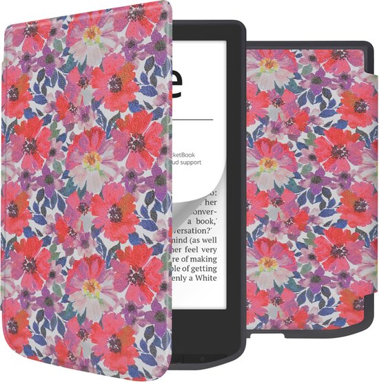 iMoshion Ereader Cover / Hoesje Geschikt voor Pocketbook Verse / Pocketbook Verse Pro / Vivlio Light / Vivlio Light HD - iMoshion Design Sleepcover Bookcase zonder stand - / Flower Watercolor van iMoshion