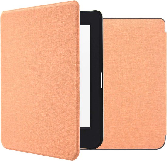 iMoshion Ereader Cover / Hoesje Geschikt voor Tolino Page 2 - iMoshion Canvas Sleepcover Bookcase zonder stand - Oranje / Peach van iMoshion