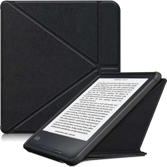 imoshion Ereader Cover / Hoesje Geschikt voor Tolino Vision 6 / Kobo Libra 2 - imoshion Origami Bookcase e-reader - Zwart van iMoshion