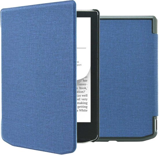 iMoshion Ereader Cover / Hoesje Geschikt voor Vivlio Light HD / Vivlio Light / Pocketbook Verse / Pocketbook Verse Pro - iMoshion Canvas Sleepcover Bookcase zonder stand - Donkerblauw van iMoshion