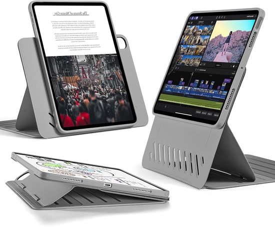iPad Air 11 Inch M3/M2 Hoes met Afneembare Magnetische Cover, Staand in Portret/Landschap, Verhoogde Schermweergave, 9 Hoekweergaven, Geschikt voor iPad Air 7/6/5/4 (2025/2024/2022/2020)