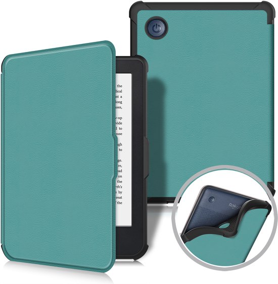 IYUPP Ereader Hoes geschikt voor Kobo Clara BW / Kobo Clara Colour - Folio Case - Met Auto-Wake functie - Groen