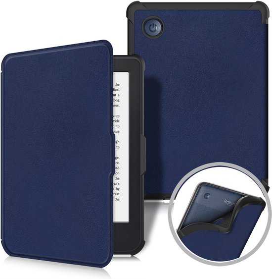IYUPP Ereader Hoes geschikt voor Kobo Clara BW / Kobo Clara Colour - Folio - Met Auto-Wake functie - Donker Blauw