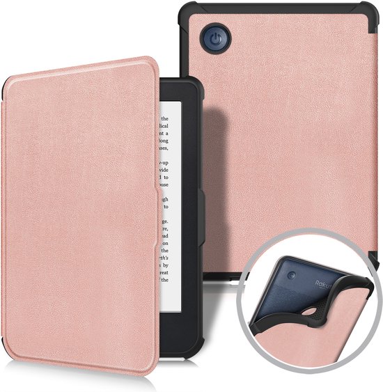 IYUPP Ereader Hoes geschikt voor Kobo Clara BW / Kobo Clara Colour - Folio - Met Auto-Wake functie - Roze Goud