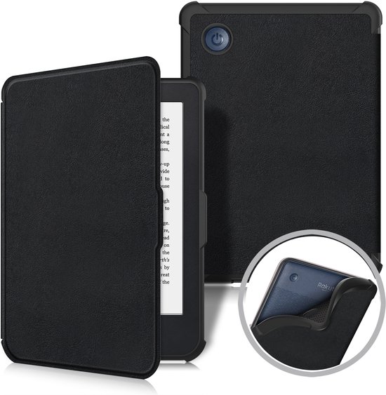 IYUPP Ereader Hoes geschikt voor Kobo Clara BW / Kobo Clara Colour - Folio - Met Auto-Wake functie - Zwart