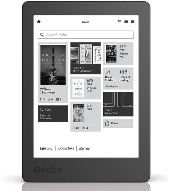 Je Huis KOBO Aura Edition 2 E-reader 6 Inch E-Ink met Verlichting en Wifi – 4GB/16GB/32GB Compacte Ebook Reader met Touchscreen van Merkloos