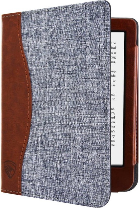 Jeans Sleepcover Geschikt voor Tolino Shine 4 Hoes Blauw / Cognac van Covertify