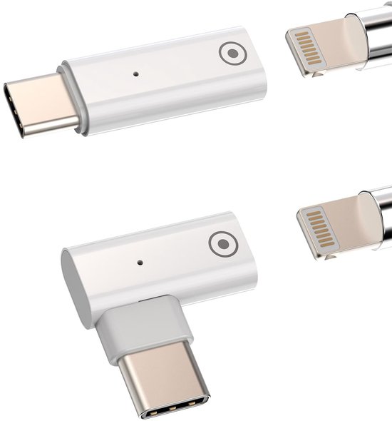 JHUBERS - Lightning naar USB-C Adapter voor Apple Pencil 1e Generatie (2 stuks)