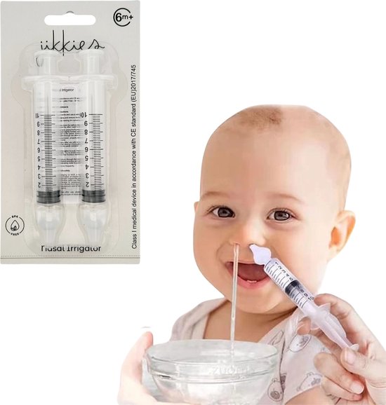 Jikkies ® - Neus Reiniger Baby- Neusreiniger - Neuszuiger - Snotzuiger - Snotneus – Loopneus – Verkouden – Verkoudheid - Neusspuit - Spuit - Neuspomp - Tegen Hooikoorts - Verlichtend - Veiligheid - Getest - 2 Stuks van Jikkies