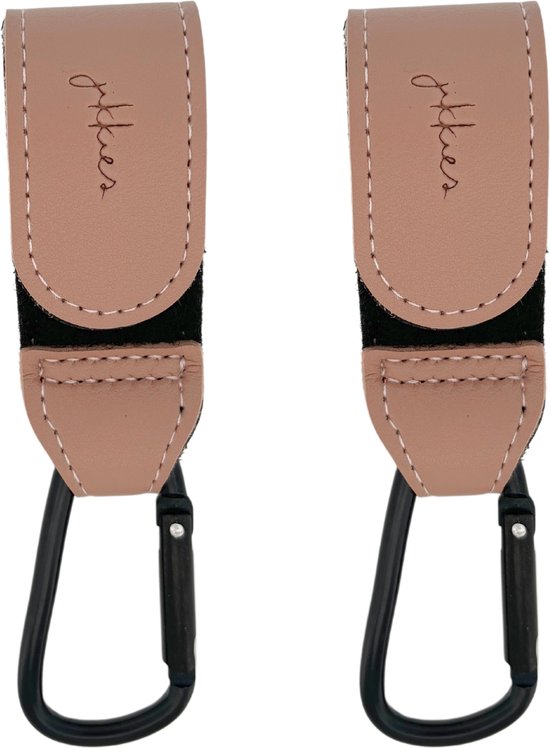 Jikkies ® - Tassenhaak - Kinderwagen Tassenhaak - Buggy Haak - Extra Stevig - Sterke Tassenhaak - Universele Haak - Set van 2 - Taupe van Jikkies