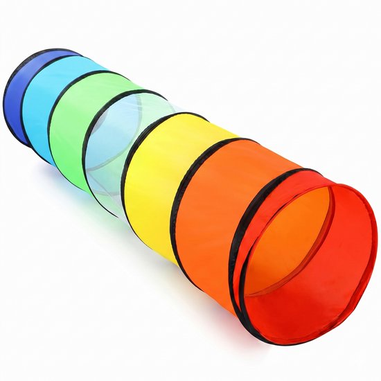 Jojoy - Kruiptunnel Kinderen - Speeltunnel 180 cm - Regenboog - Opvouwbaar - Kinderspeelgoed voor Binnen en Buiten - Inclusief Draagtas - TUNSY