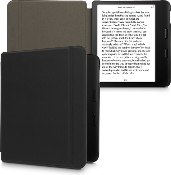 kalibri hoes geschikt voor Tolino Vision 6 - Leren beschermhoes voor e-reader in zwart van kalibri