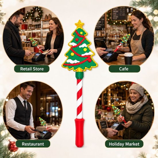 Kerstboom Touchpen - Kerst Betaalpen - Kaartlezer Stylus - Kerstdecoratie - Kerstcadeau - Touchscreen Pen voor POS - Winkel Kassa Stylus - Kerstfeest Accessoire - Kerstversiering - Kerst Cadeau voor Kinderen en Volwassenen