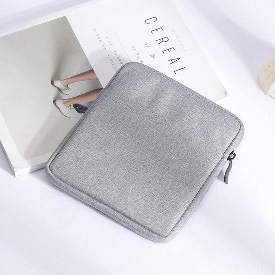 Kibus E-reader Hoesje - Lichtgrijs - 7inch e-reader - Insteekhoes - Hoes met rits - Schokbestendig - Waterafstotend van Kibus