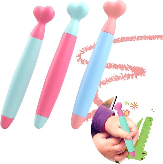 Kids Stylus voor Tablet en Smartphone - 3 x 130mm - 100% Compatibel met iOS en Android (Pad, Phone, Fire HD, Sur-Face, Switch) - Zachte Rubber Punt, Veilige Eenvoudige Ontwerp