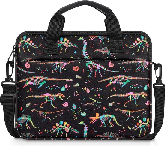 Kids Tablet Sleeve-Carrying Case with Shoulder Strap for Fire HD 10 13th/11th Gen - Black Dinosaur - Fits 10-12.5 Inch & 10/10.1 Inch Android 12/13 - 2022 Tablet Bag van LTROP