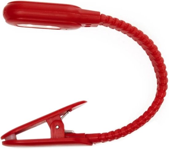 Kikkerland Oplaadbaar Leeslampje Met Clip - Rood van Kikkerland