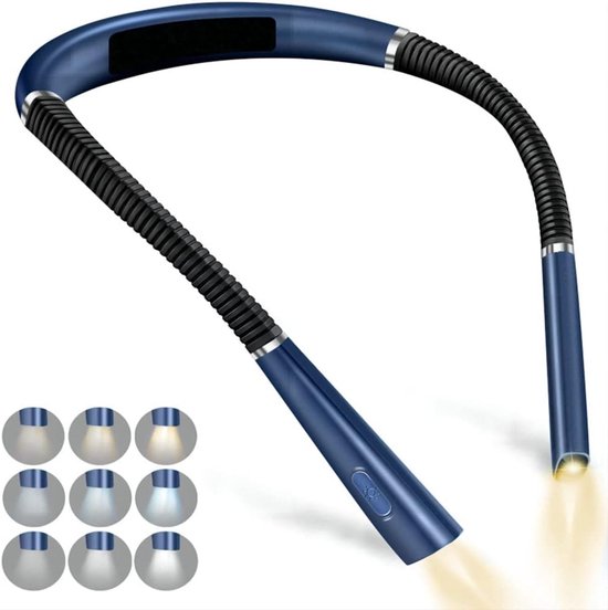 Killogood Neck reading light – 3 kleuren 3 helderheden blauw